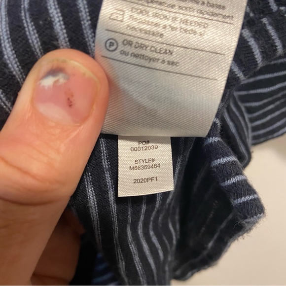 VINCE Blue Knit Stripe Cotton Extra Slim Fit Luxury Preppy Polo Shirt Mens Large - Picture 8 of 9